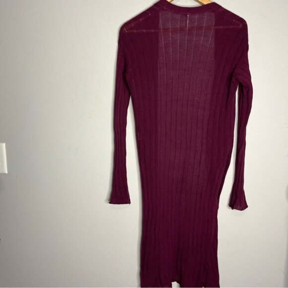 Free People Ribby Rib Open Front Cardigan Duster Linen Blend, size XS - Picture 9 of 13